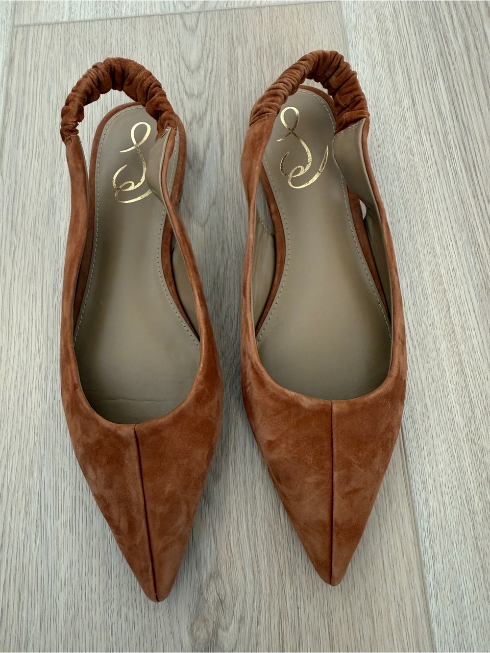 Sam Edelman Whitney pointed-toe suede slingback flats 7.5